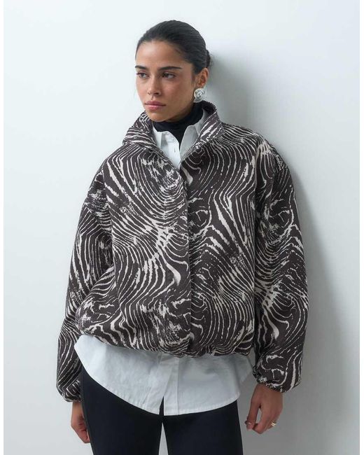 ASOS Gray Denim Funnel Neck Jacket