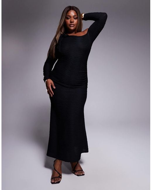 ASOS Asos Design Curve Long Sleeve With Cut Out And Tie Detail Maxi Dress in Black | Lyst ASOS Asos Design Curve Long Sleeve With Cut Out And Tie Detail Maxi Dress in Black | Lyst