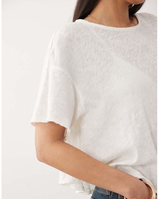 Free People White Elsie Swing T-Shirt