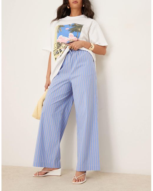 Nobody's Child Blue Shona Straight Leg Trousers