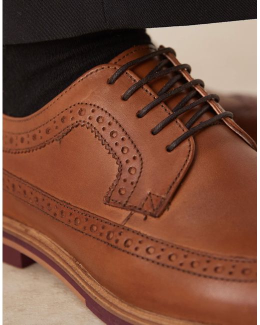 ASOS Brown Lace Up Brogue Derby for men