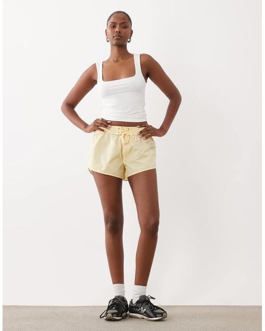 ASOS Natural Weekend Collective Co-ord Micro Nylon Short With Tie Waist Detail