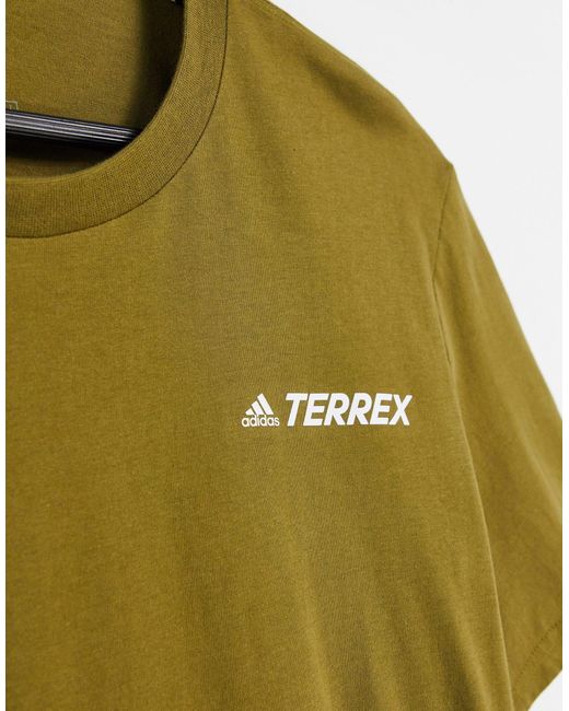 adidas Originals Adidas Outdoors Terrex Logo Mountain Graphic T-shirt in  Khaki (Green) for Men - Lyst