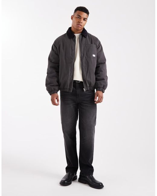 ASOS Gray Bomber Jacket With Embroidery for men