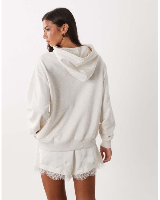 New Balance White Trackside French Terry Hoodie