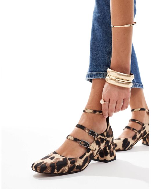 ASOS Multicolor Socco Mid Block Heeled Mary Jane Shoes