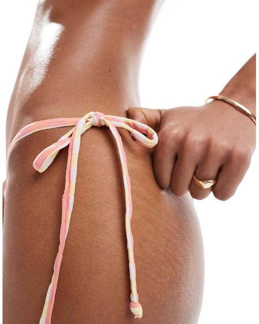 Cotton On Brown Thin Strap Gathered Brazilian Bikini Bottom