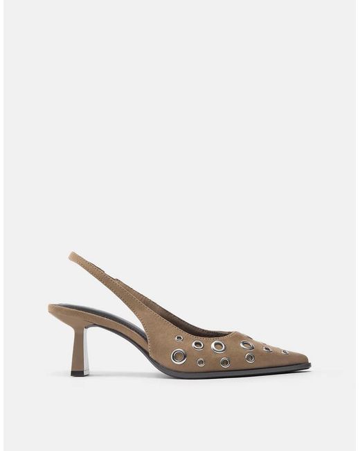 Pull&Bear White Studded High-heel Shoes