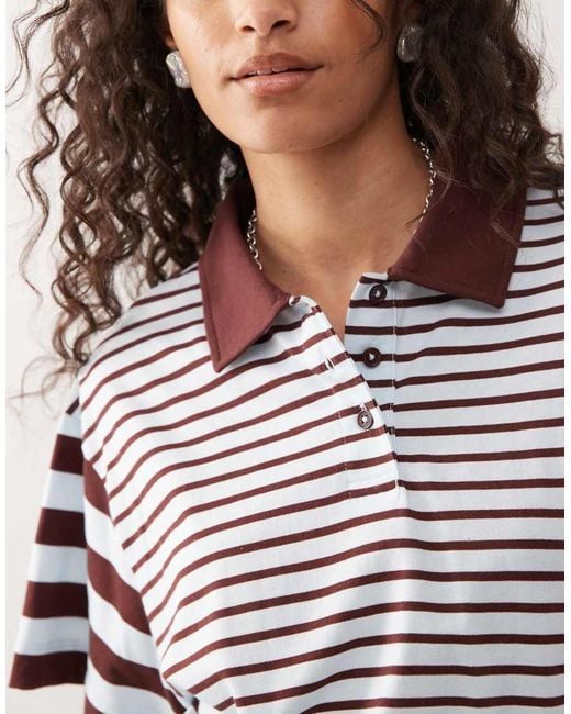 Collusion Blue Mixed Stripe Rugby Polo