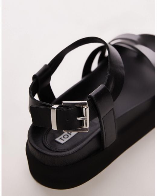 TOPSHOP Black – jaya – riemchensandalen aus hochwertigem leder