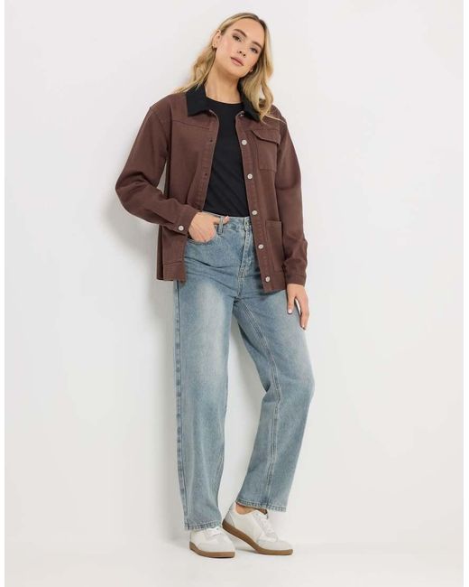 Long Tall Sally Brown Twill Barn Jacket