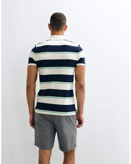 Tommy Hilfiger Blue Stripe Regular Fit Polo Shirt for men