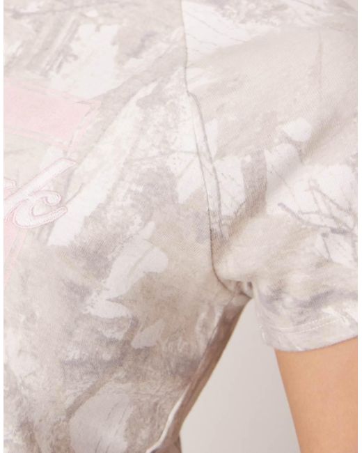 Hollister White Raglan T-Shirt With Chest Print