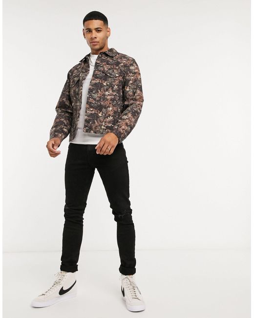 Levi's Leaf Camo Trucker Jean Jacket in Brown for Men