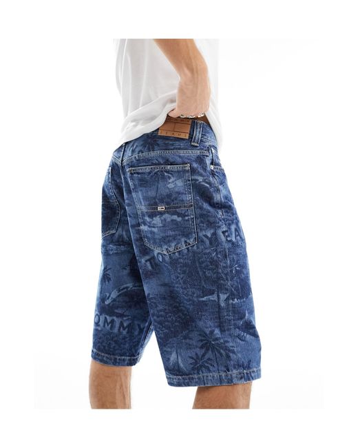 Pantalones cortos holgados con lavado medio aiden Tommy Hilfiger de hombre de color Blue