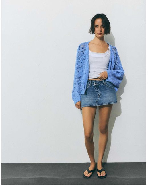 Pull&Bear Blue – strickjacke