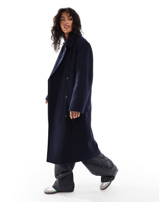 Stradivarius Blue Str Longline Tailored Coat