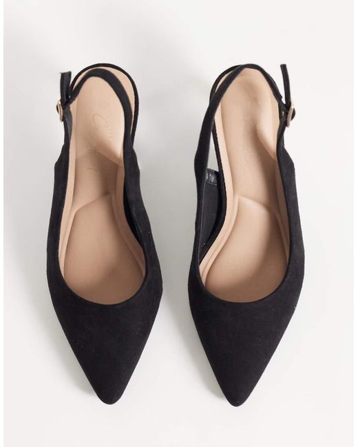 New Look Black Suedette Slingback Heel Shoes
