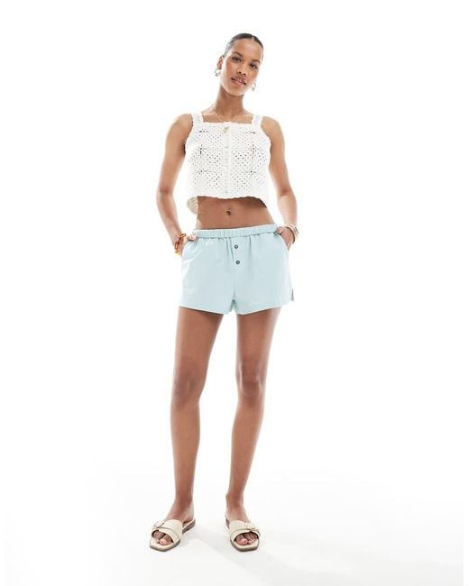 ASOS Blue Folded Waistband Shorts