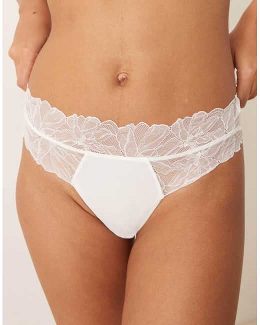 Calvin Klein White Perfectly Fit Lace Thong