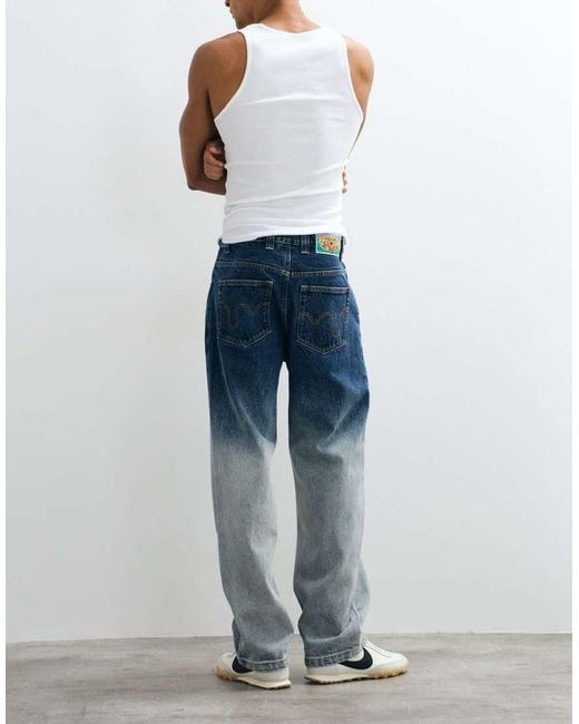 ICECREAM Blue Scoop Denim Jeans With Running Dog Applique for men