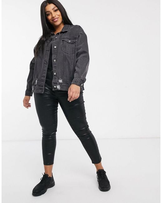 missguided black oversized denim jacket
