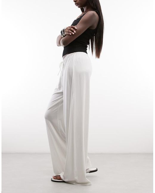 Weekday White Wide Leg Drape Pants