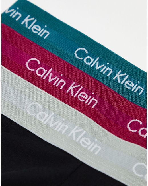 Cotton stretch - confezione da 3 boxer aderenti a vita bassa neri con fascia di Calvin Klein in Black da Uomo