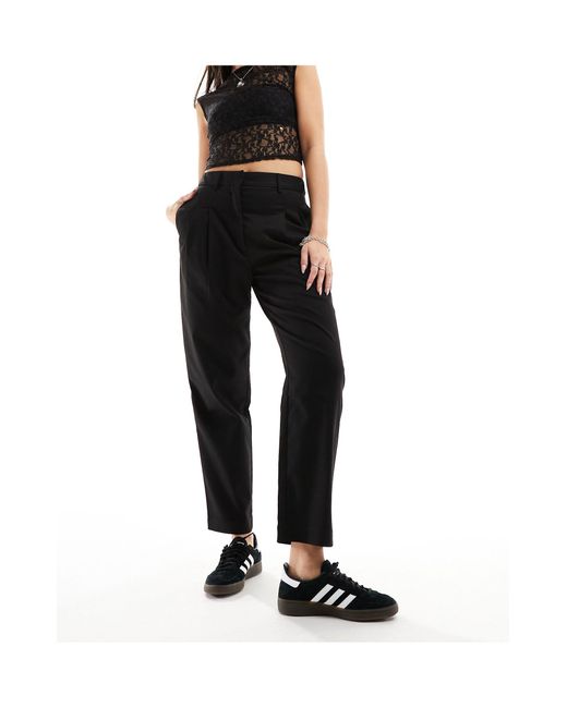 Monki Black Tailored Trousers With Tapered Leg