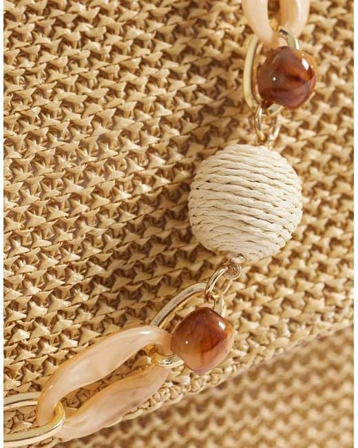 ASOS Natural Straw Clutch Bag With Resin Strap