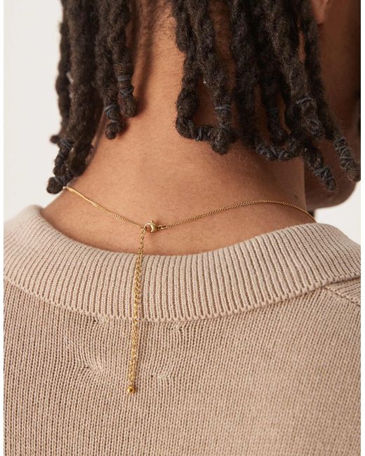 ASOS – e halskette aus wasserfestem edelstahl mit zwei länglichen anhängern in Brown für Herren