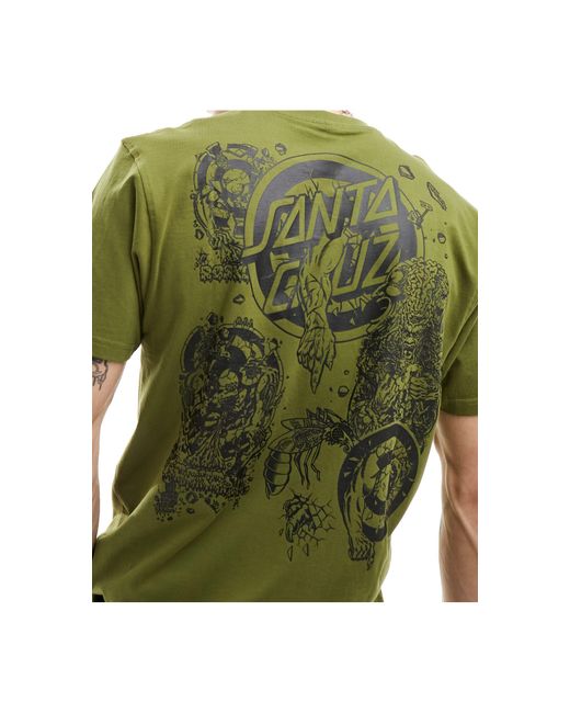 Santa Cruz Green Heavy Weight Graphic Back T-shirt for men