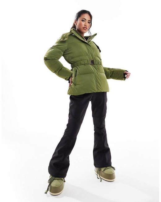 South Beach Green Shiny Ski Padded Jacket