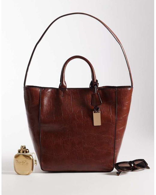ASOS Brown Tote Bag With Double Handle
