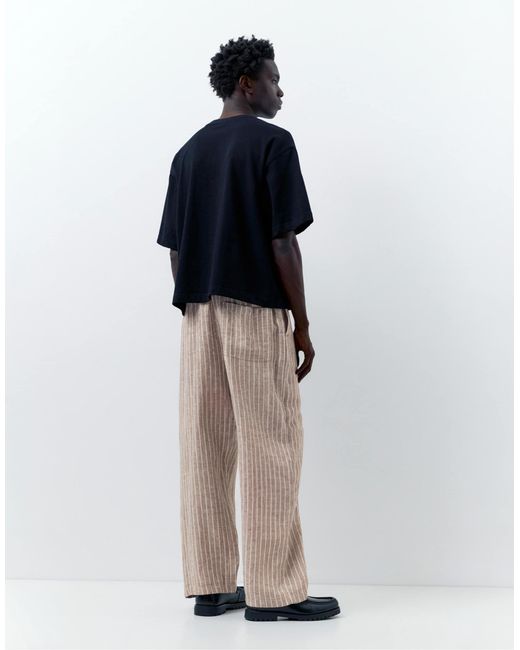 Pantalon en 100 % lin - marron Pull&Bear pour homme en coloris Multicolor