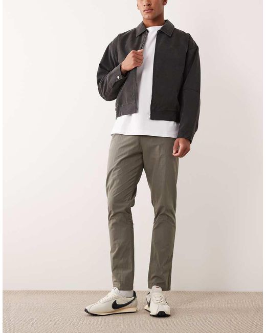 ASOS Brown Slim Pull On Trousers for men