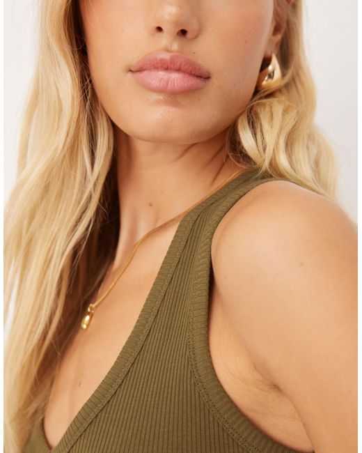 ASOS Green – geripptes trägertop