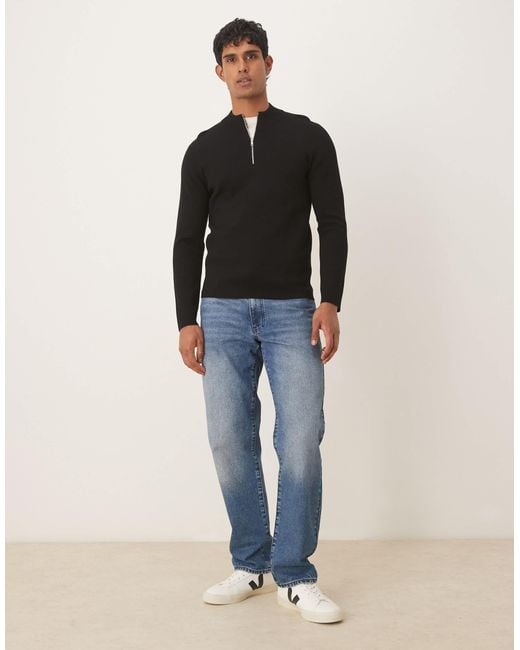Mango – feinstrick-pullover in Black für Herren