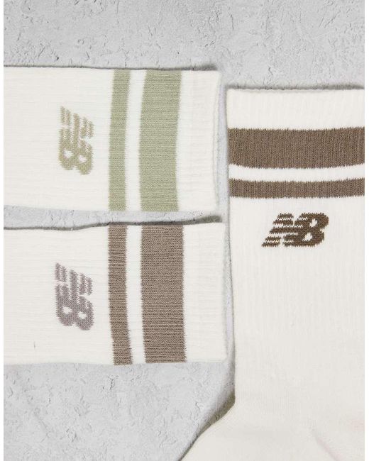 New Balance Gray Everyday Stripe Midcalf Sock for men