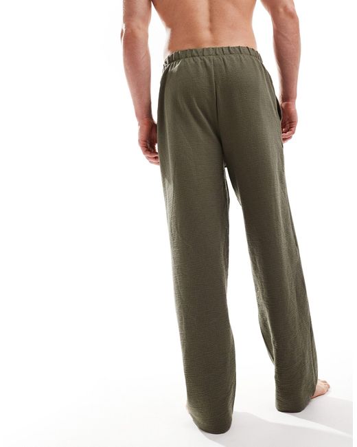 ASOS Green Seersucker Lounge Pants for men