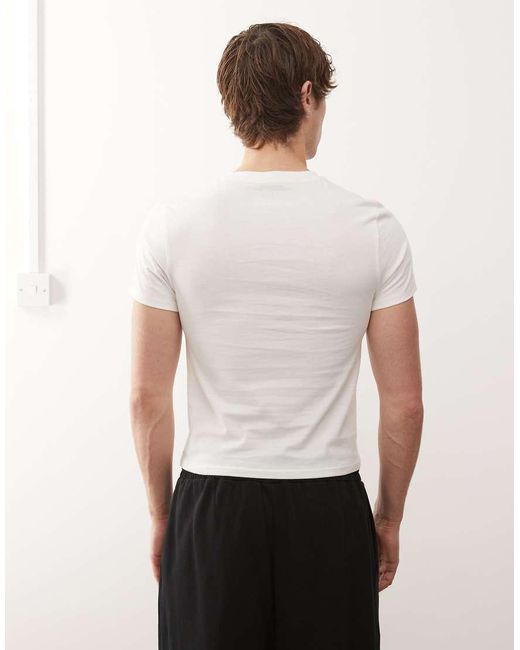 Collusion White Shrunken T-shirt for men