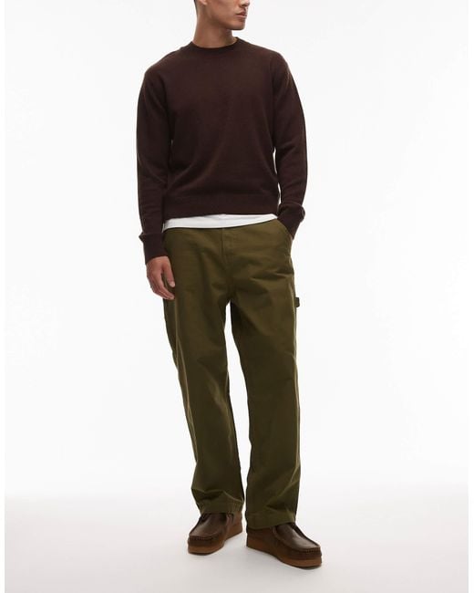 Timberland – locker sitzende carpenter-hose aus schwerem canvas in Green für Herren
