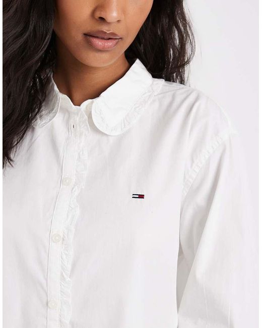 Tommy Hilfiger White Ruffled Shirt