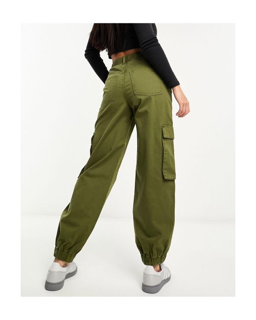 Pull&Bear Green Cuffed Cargo Pants