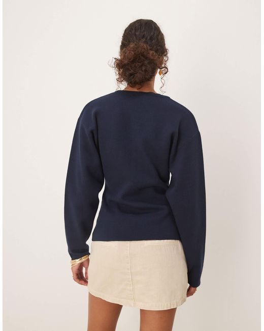 Gina Tricot Blue Compact Knit Cardigan