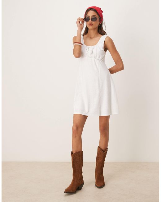 Jdy Natural – minikleid aus pointelle
