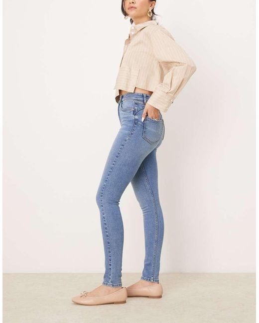 New Look Blue Lift And Shape Jenna Skinny Jeans