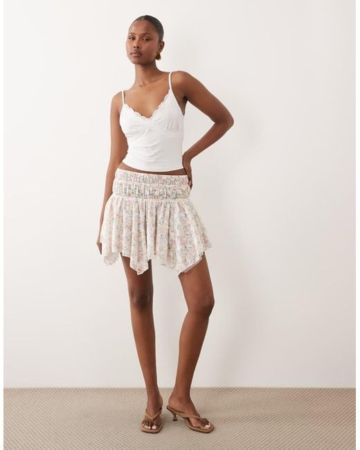 ASOS White Slinky Lace Trim Cami Top