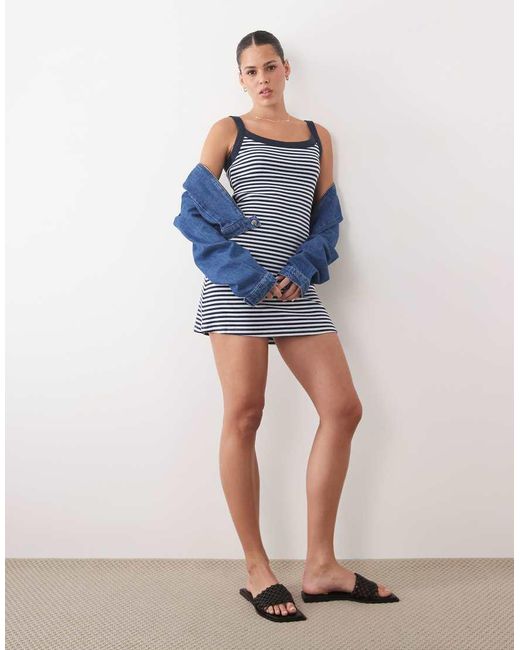 Abercrombie & Fitch Blue 90s Jersey Mini Dress With Built