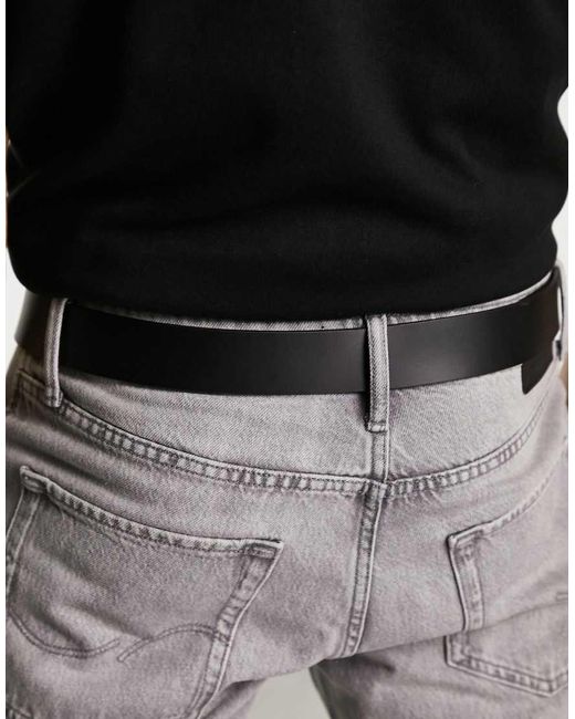 Levi's Black Seine Leather Logo Buckle Belt for men